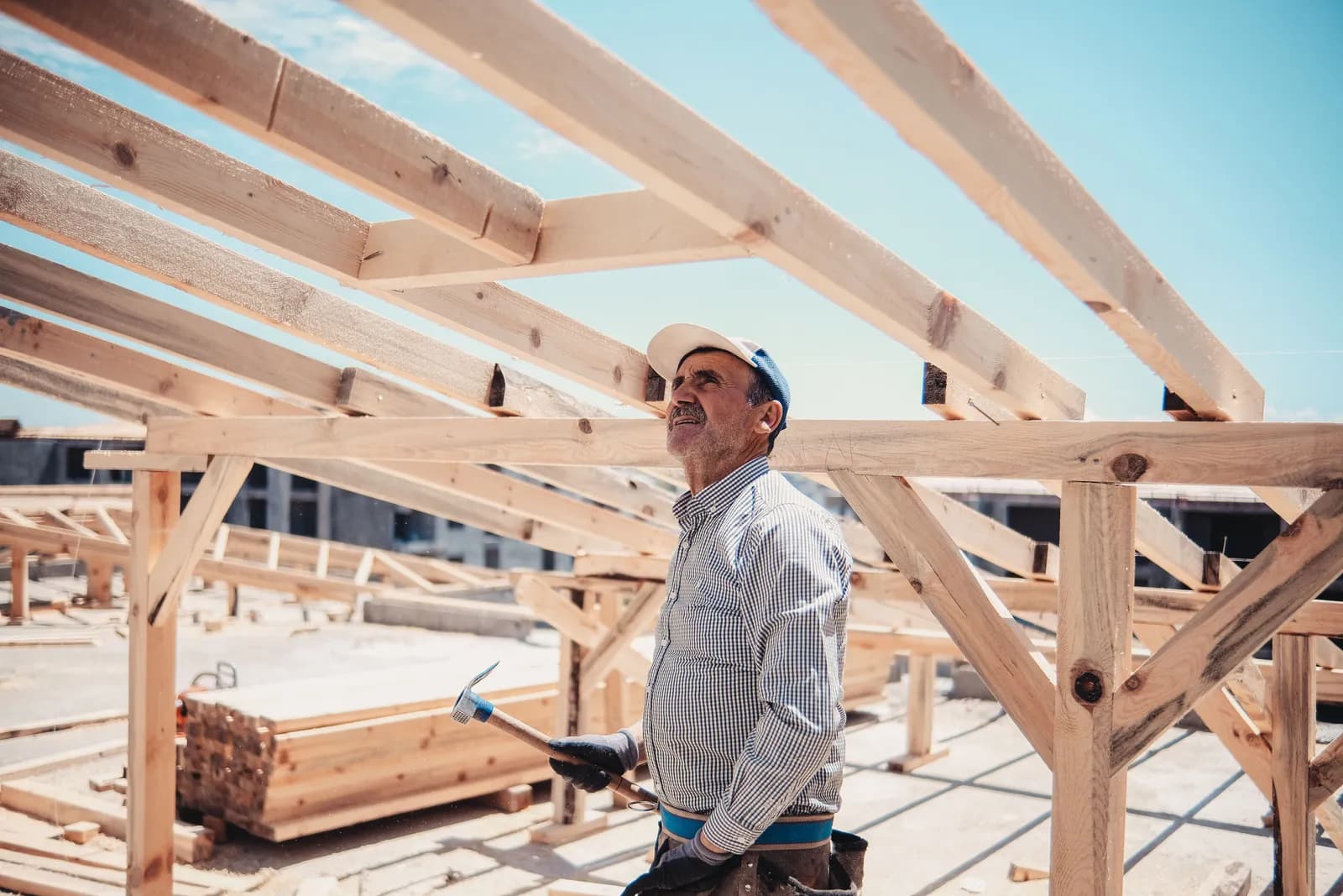 Charpente bois en construction